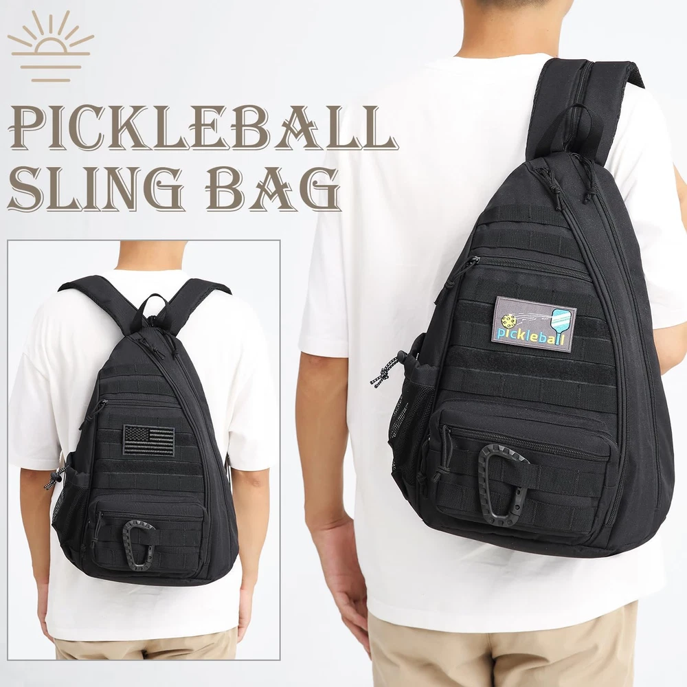 Tactical Adjustable Sling Pickleball Backpack for Women & Men