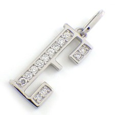 Fine Jewelry Pendant Top Alphabet Motif Initial E Diamond PT900 Platinum