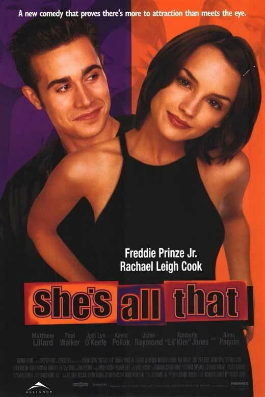 SHE'S ALL THAT Movie POSTER Movie Promo B Rachael Leigh Cook Freddie Prinze Jr.