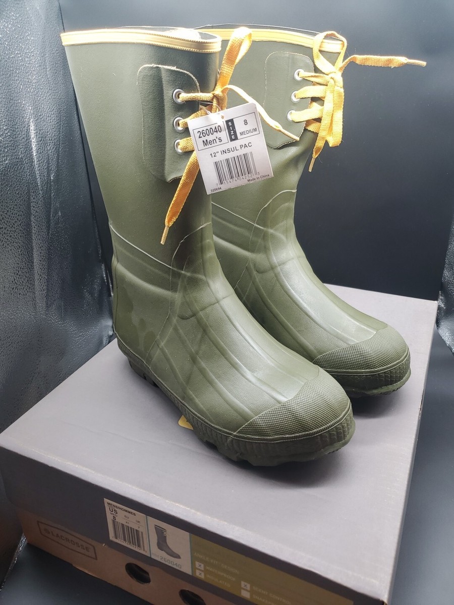 LaCrosse Outdoorsman Mens 8 Mud Rain Boots Lace-Up Insulated  display picture 2