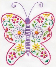 Stamped Embroidery Kit  Design Works Butterfly DW3305