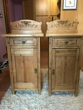 COPPIA COMODINI ANTICHI TIROLESI FINE 800 PRIMI 900 LIBERTY ARTE POVERA