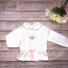 Vintage 70 s Baby Girl Size 24 Months Sweater Pastel Birds more Like 12m Easter