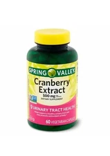 Spring Valley Cranberry Extract Vegetarian Capsules, 500mg, 60 Count. Exp:01/27