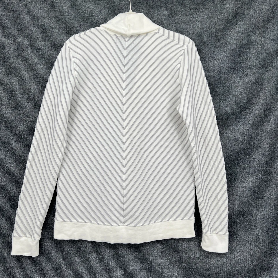 Cárdigan suéter cuello chal INC International Concepts para mujer M gris blanco Foto 4 de 4