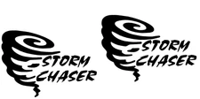 Storm Chaser Tornado Hurricane Two 6" Black Vinyl Decals Car Window Truck laptop
