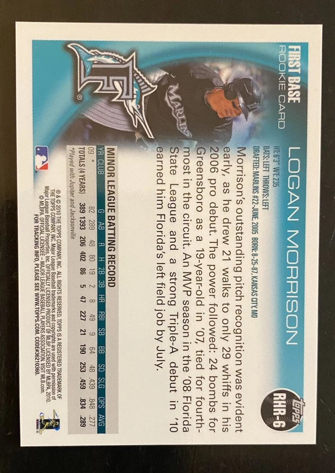 Logan Morrison 2010 Topps Red Hot Rookie Redemption #RHR6 RC - Image 2 of 2