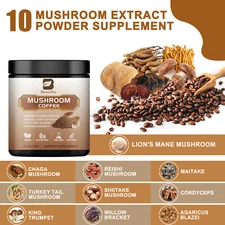 Mushroom Coffee Organic Lions Mane Reishi Chaga Immunity & Brain Booster 70g