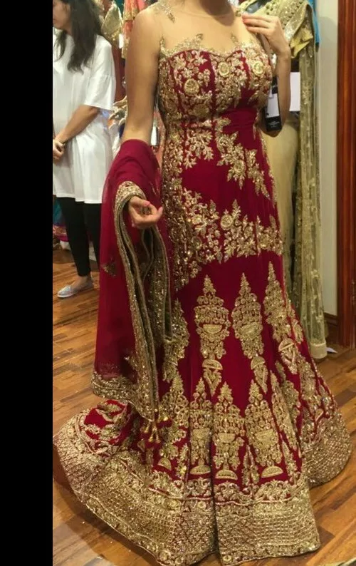 Red and gold 2025 indian dress