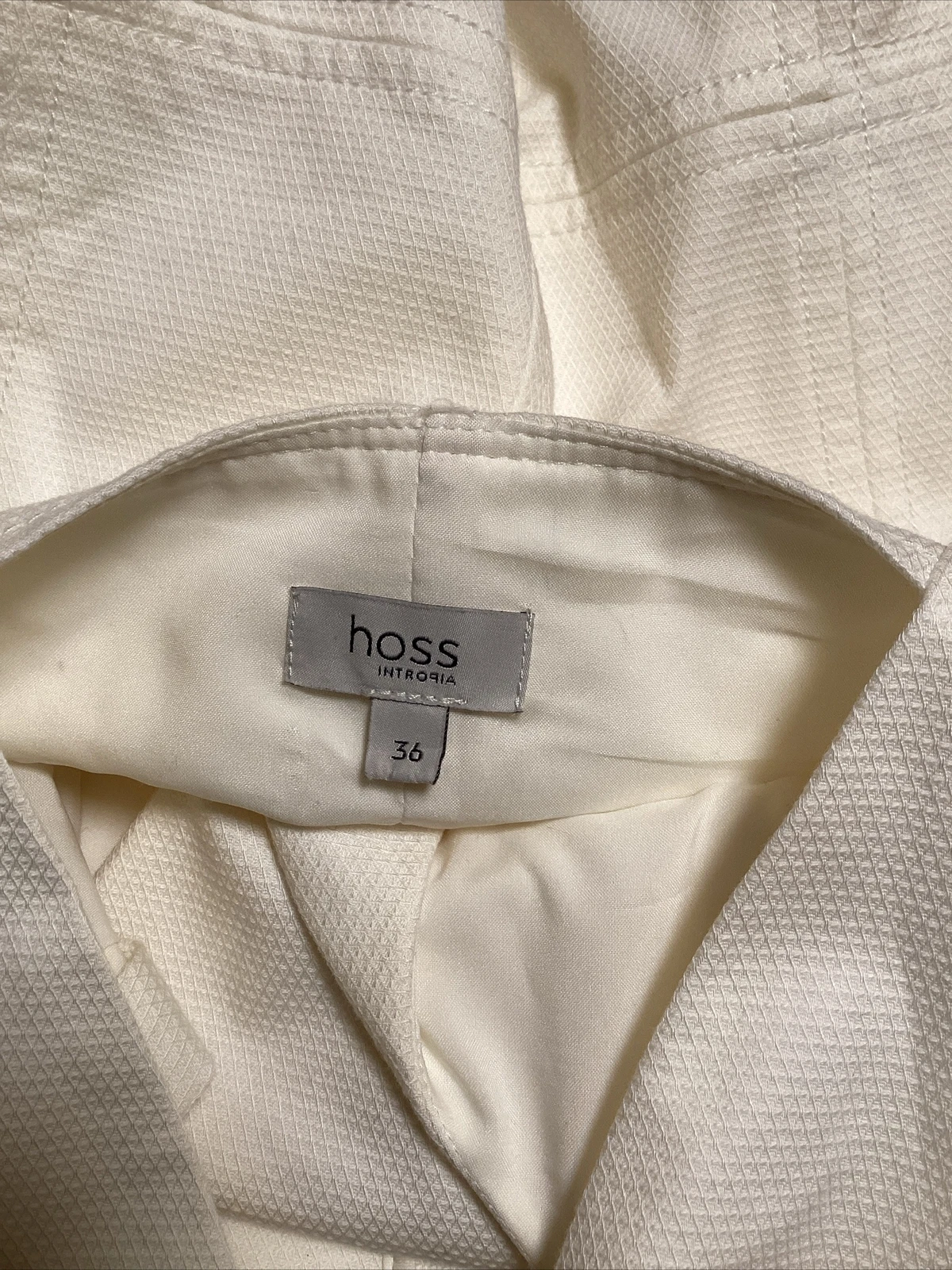 OFF WHITE Abito donna HOSS INTROPIA bianco sporco senza maniche trama scollo a V tubino taglia 36 US 4