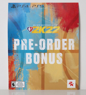 NBA 2K22 75th Anniversary Edition Pre-Order Bonus DLC (PlayStation 4 5) PS4 PS5