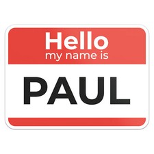 Hello My Name Is Paul Sticker Vinyl Car Bumper Decal