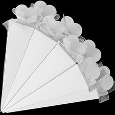 Gudotra Coni Portariso Matrimonio Bianchi Coni Portaconfetti con Nastri Bianchi 