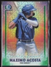 2021 Bowman Chrome Dawn of Glory Green /99 Maximo Acosta #DG-16 Rangers