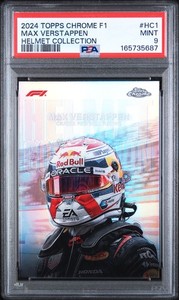 2024 TOPPS CHROME FORMULA 1 HELMET COLLECTION #HC1 MAX VERSTAPPEN PSA 9