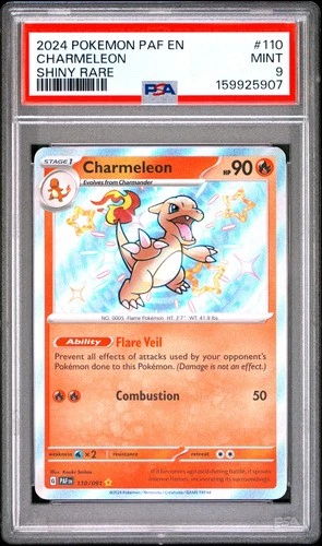 2024 POKEMON PAF EN-PALDEAN FATES SHINY RARE #110 CHARMELEON PSA 9