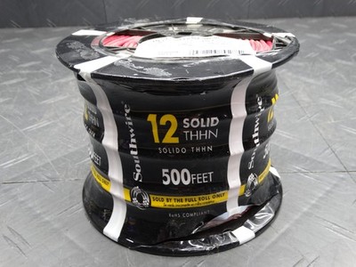 Southwire 500 ft. 12 Red Solid CU THHN Wire