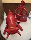 Royal Haeger Glossy Red Ceramic Bull & Matador Figurine Set Solid Decorative