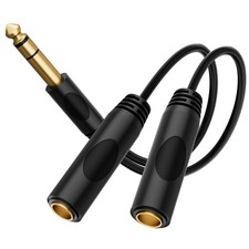 1/4 Splitter Cable, 1/4 Inch 6.35mm TRS 1 Male to 2 Female Stereo Jack Adap...