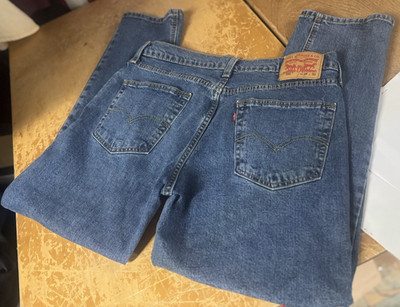 Levis 541 Athletic Taper Medium Blue Stonewash denim Jeans Mens 34x30 used VGood