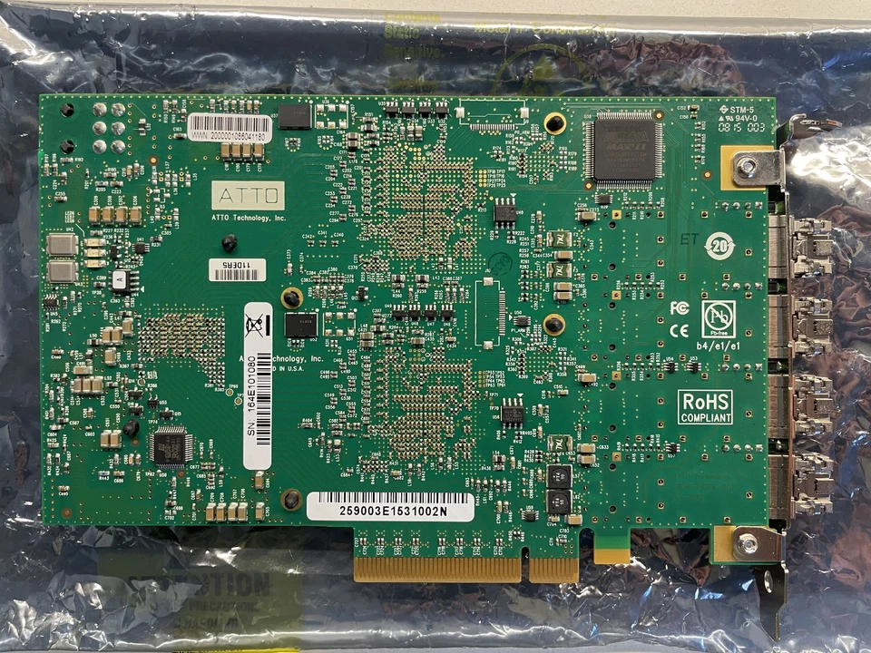 ATTO Celerity FC164E 4 Port 16Gb SFP+ Fibre Channel PCIe Card w/ Optical Modules - Image 4 of 4