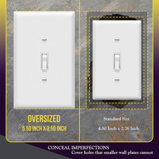 Toggle Light Switch Wall Plate, Jumbo Switch Cover, Oversized 1-Gang 5.5" X 3...
