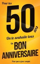 Bon anniversaire - 50 ans: Orange - Carte livre d'or "Pour que ce jour compte"