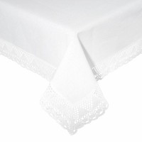 Tischdecke TischwäSche Tischtuch Tafeltuch TischwäSche Spitze Weiß 220X140Cm