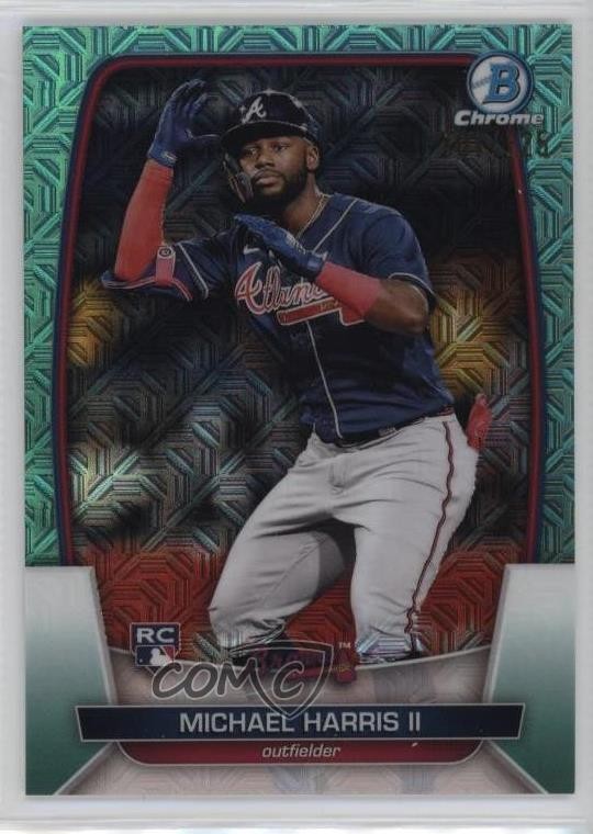 2023 Bowman Mega Box Chrome Aqua Mojo Refractor /225 Michael Harris II #76 cf5