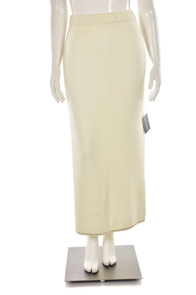 Falda de noche St. John Evening dorada/plateada lentejuelas en crema talla 8 Foto 2 de 4