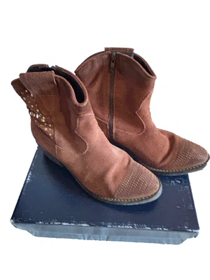 REQINS bottines en daim pointure 39 couleur cognac - Photo 1/4