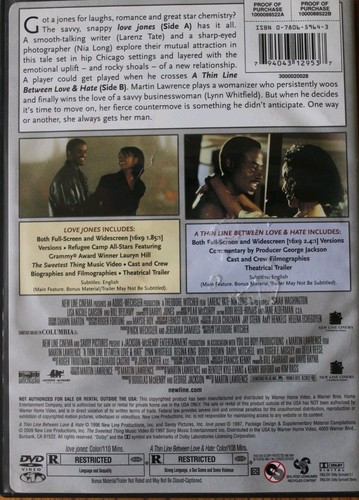 Love Jones & A Thin Line Between Love and Hate Double Feature DVD - Foto 3 di 4