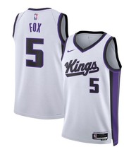 NEW Men Nike NBA Sacramento Kings #5 DeAaron Fox Association Edition Jersey Sz M