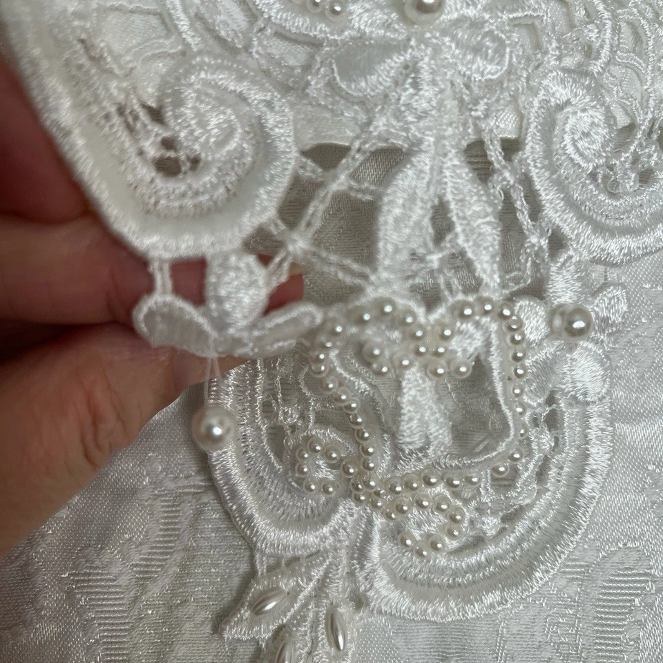 Vestido Jessica McClintock Niñas Talla 6 Blanco Vintage Detalle Encaje Cottagecore Años 80 Foto 2 de 4