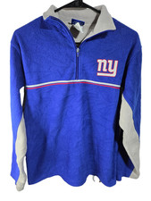 NFL New York Giants Boys L Blue 1/4 Zip Sweater Reebok Long Sleeve Football NYC
