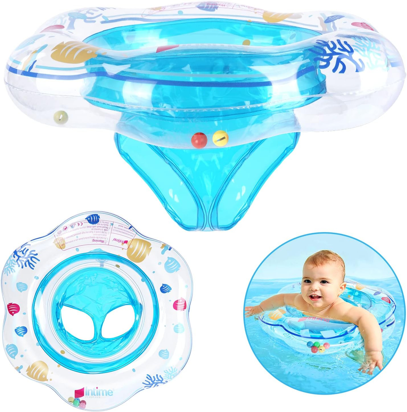 Flintronic Baby Swimming Pool Float, Inflatable Baby Swimming Float Swim Ring wi