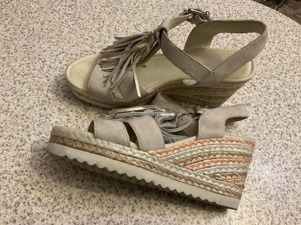Women Gabor Heels Grey Leather 39 #7SSP