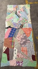 Vintage Handmade Crazy Quilt Patchwork Scrap 81x34