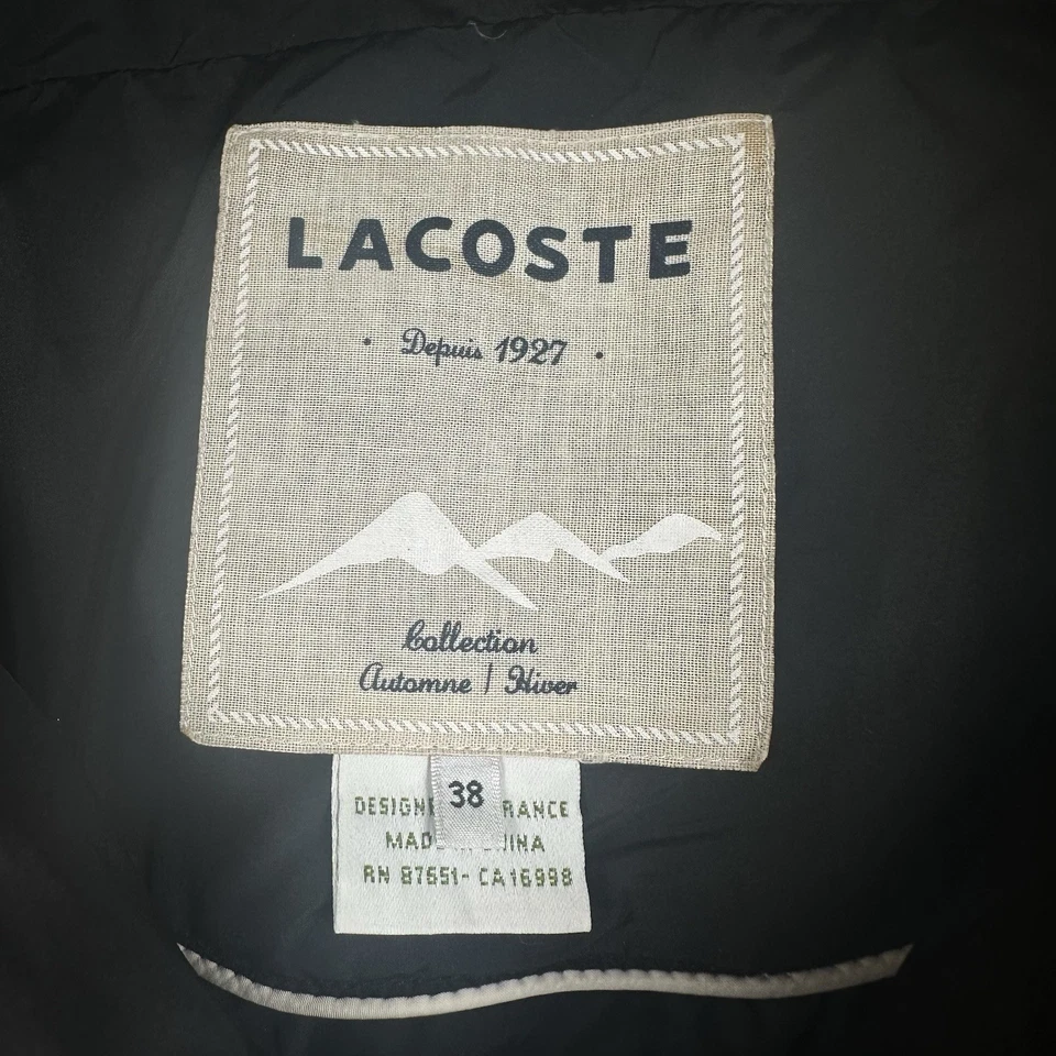 Abrigo Chaqueta LACOSTE Puffer Negro | Mujer Talla 38 XS Pequeño Foto 3 de 4