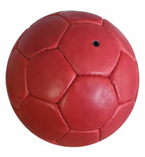 Leder Handball rot, Damen, Gr. 2, handgefertigter Echtleder-Handball
