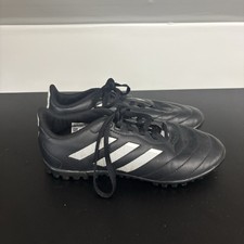 Adidas Black with White Stripes Turf Soccer Shoes, Kids size 3