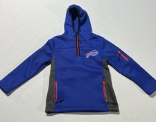 NFL Buffalo Bills Quarter Zip Hoodie Embroidered Sweatshirt Size Youth Small 8