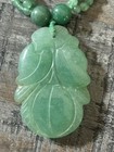CHINESE CARVED JADE GOURD PENDANT ON BEADED JADE NECKLACE — photo 3