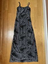Vintage Y2K Silver Black Shimmering Dress Sz S by Status Collection Made in USA