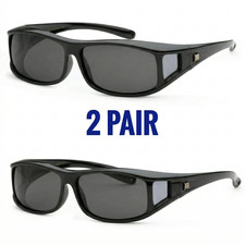 2Pack Anti Glare Cover Over Polarized Sunglasses Block Lens Driving Medium UV400