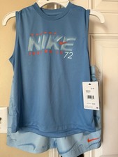 Nike Boys Sports 2-Piece Set Blue Sleeveless Tank Shorts Size 7