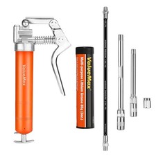 Mini Grease Gun Kit 3500 PSI - 3 OZ Grease, 12'' Hose, 5'' 3'' Tubes - Fo
