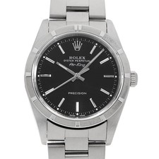 ROLEX Air king 14010M black bar D Number second hand mens