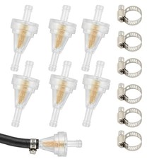 1/4" Inline Fuel Filter, 6 PCS Small Engine Fuel Filter Set with 6 PCS