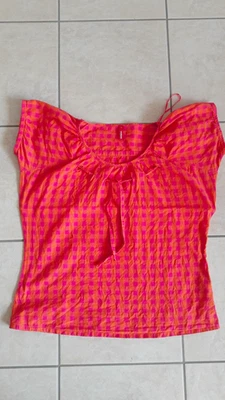 manguun Damen Top Basic Gr. XL Rundhals Spaghettiträger kariert mehrfarbig - Bild 1 von 2